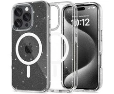 Apple iPhone 16 Pro Tech-Protect FlexAir Hybrid MagSafe Glitter dėklas telefonui skaidrus