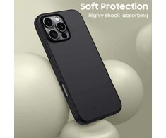 Apple iPhone 16 Pro Tech-Protect Silicone MagSafe Matte dėklas telefonui juodos spalvos