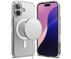 „Ringke Fusion MagSafe“ dėklas, skirtas „Apple iPhone 16“ telefonui – skaidrus matinis