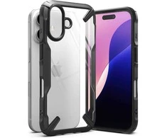 Dėklas Ringke Fusion X Apple iPhone 16 Case - juodos spalvos