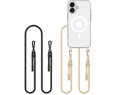 Apple iPhone 16 Tech-Protect Flexair Chain MagSafe dėklas telefonui juodos spalvos & Taupe dėklas telefonui skaidrus