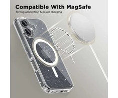 Apple iPhone 16 Tech-Protect FlexAir Hybrid MagSafe Glitter dėklas telefonui skaidrus