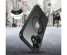 Apple iPhone 16 Tech-Protect Magmat MagSafe Clear dėklas telefonui juodos spalvos