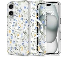 Apple iPhone 16 Tech-Protect MagMood MagSafe Spring Flowers dėklas telefonui skaidrus