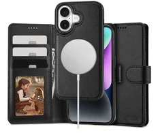 Apple iPhone 16 Tech-Protect Wallet MagSafe dėklas telefonui juodos spalvos