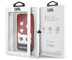 Dėklas Karl Lagerfeld KLFLBKPXVDCRE Apple iPhone X/XS raudonos spalvos book Valentine