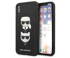 Karl Lagerfeld dėklas, skirtas iPhone X / XS KLHCPXSAKICKCBK juodos spalvos kietas dėklas , skirtas Saffiano Karl-Choupette Head