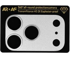 Toptel Apsauginis stiklas Aluminum Metal Camera Full Cover Lens on camera skirtas Apple iPhone 17 Pro sidabrinis (camera island+mesh)