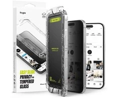 „Ringke Easy Slide Privacy Glass“ 2 vnt. sijonų pakuotė Apple iPhone 15 / 16