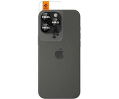 Apsauginis stiklas kamerai Apple iPhone 14 Pro / 14 Pro Max / 15 Pro / 15 Pro Max / 16 Pro / 16 Pro Max / 17 Pro / 17 Pro Max Spigen Optik Pro L-Series Glas.tr „EZ FIT” kameros apsauga 2 vnt. juodas