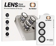Apsauginis stiklas Tel Protect 3D Lens skirtas Samsung Galaxy S26 juodas (objektyvui 3 vnti)
