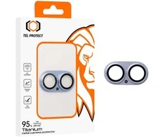 Apsauginis stiklas Tel Protect 95% AR+AF Full Metal Camera Protector on camera skirta Apple iPhone 17 mėlynas (camera island)
