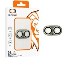 Apsauginis stiklas Tel Protect 95% AR+AF Full Metal Camera Protector on camera skirta Apple iPhone 17 žalias (camera island)