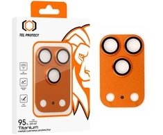 Apsauginis stiklas Tel Protect 95% AR+AF Full Metal Camera Protector on camera skirta Apple iPhone 17 Pro Max oranžinis (camera island)