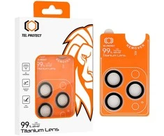 Apsauginis stiklas Tel Protect Titanium Lens 99% AR on camera skirtas Apple iPhone 17 Pro/17 Pro Max transparent (objektyvui 3 vnt)