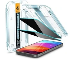 Apsauginis stiklas telefonui Apple iPhone 15 Spigen Glas.tr „EZ Fit” Privacy 2-pack