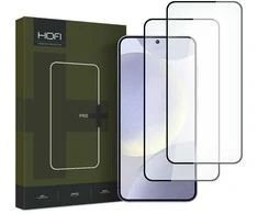 Apsauginis stiklas telefonui Samsung Galaxy S24 HOFI Glass Pro+ 2-pack juodos spalvos krašteliu