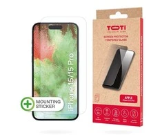 Toti TEMPERED glass 2D screen protector full cover for iPhone 15/15 Pro Transparent