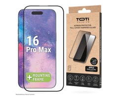 „Toti Premium PREMIUM“ grūdinto stiklo 3D ekrano apsauga, skirta „Apple iPhone 16 Pro Max“.