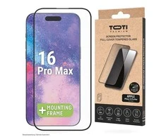 „Toti Premium PREMIUM“ grūdinto stiklo 3D ekrano apsauga, skirta „Apple iPhone 16 Pro Max“.