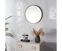 Apvalus LED vonios veidrodis, montuojamas ant sienos, 60 cm, 3 spalvų, jutiklinis jungiklis, ryškumo reguliavimas, ModernHome