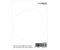 Apvalus lipdukas Charlot, 80mm, baltos spalvos