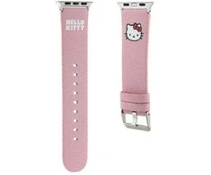 Apyrankė Apple Watch 1 / 2 / 3 / 4 / 5 / 6 / SE / 7 / 8 (38 / 40 / 41 mm) Hello Kitty Strap Kitty Head (HKAWMPGKHP) rožinės spalvos