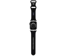 Apyrankė Apple Watch 1 / 2 / 3 / 4 / 5 / 6 / SE / 7 / 8 (38 / 40 / 41 mm) Hello Kitty Strap Silicone Kitty Head (HKAWMSCHBLK) juodos spalvos