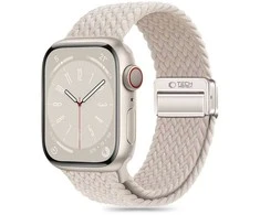 Apyrankė Apple Watch 3 / 4 / 5 / 6 / 7 / 8 / 9 / SE (38 / 40 / 41 mm) Tech-Protect Nylonmag Natural TItanium kreminis