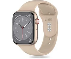 Apyrankė Apple Watch 4 / 5 / 6 / 7 / 8 / 9 / SE / Ultra 1 / 2 (42 / 44 / 45 / 49 mm) Tech-Protect silikoninė Walnut gelsvos spalvos