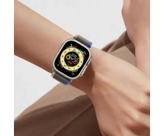 Tech Protect Išmaniojo laikrodžio Apple 4/5/6/7/8/SE/ULTRA nailoninis dirželis, Juodos spalvos, 42/44/45/49mm