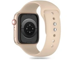 Apyrankė Apple Watch 4 / 5 / 6 / 7 / 8 / 9 / SE / Ultra 1 / 2 (42 / 44 / 45 / 49 mm) Tech-Protect silikoninė Walnut gelsvos spalvos