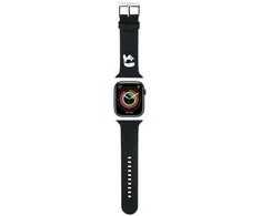 Apyrankė Apple Watch 4 / 5 / 6 / 7 / 8 / SE (38 / 40 / 41 MM) Karl Lagerfeld 3D Rubber Karl Head (KLAWMSLKNK) juodos spalvos