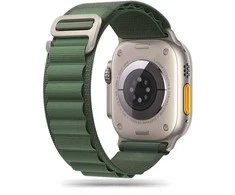 Išmaniojo laikrodžio Apple 4/5/6/7/8/SE/Ultra nailoninis dirželis, Žalios spalvos, 42/44/45/49mm