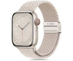Apyrankė Apple Watch 4 / 5 / 6 / 7 / 8 / 9 / SE / Ultra 1 / 2 (42 / 44 / 45 / 49 mm) Tech-Protect Nylonmag Starlight kreminis