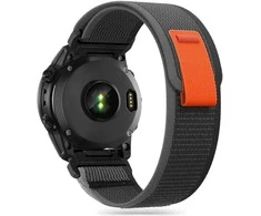 Apyrankė Garmin Fenix 3 / 5X / 3HR / 5X Plus / 6X / 6X Pro / 7X Tech-Protect Nylon oranžinės spalvos – juodos spalvos