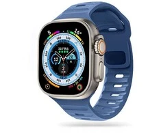 Apyrankė laikrodžiui Apple Watch 4 / 5 / 6 / 7 / 8 / 9 / SE / Ultra 1 / 2 (42 / 44 / 45 / 49 mm) Tech-Protect Iconband Line Montego mėlynos spalvos