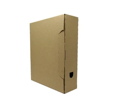 Archyvinė dėžė College A4 8cm, su dangčiu, rudos spalvos