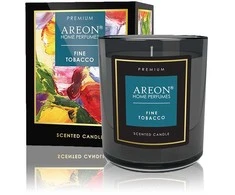 Aromatinė žvakė FINE TOBACCO su kortele palinkėjimui įrašyti ir degtukais (~40 h), 200g │ AREON