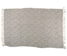 Articasa Arti Casa - Medvilninis Silkės kaulo rašto Apklotas 130x170 cm (Juoda / Balta)