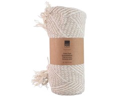 Articasa Arti Casa - Herringbone Cotton Blanket 130x170 cm rusvai gelsvas / Baltas