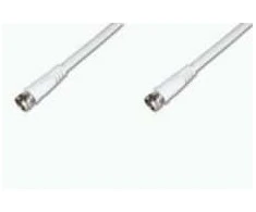 ASSMANN Sat Antenna Cable, F/M to F/M, Straight, double shielded, Braiding 96×0.12, 90DB Length 2.0M, baltas, AK-SAT-002-S