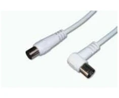ASSMANN TV Antenna Cable, IEC/M to angled IEC/F, 9.5MM, Double Shielded, Braiding 96×0.12, 90DB Length 1.5M, baltas