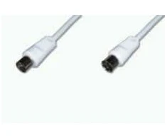 ASSMANN TV Antenna Cable, IEC/M to IEC/F, Straight, 9.5MM, double shielded, Braiding 96×0.12, 90DB Length 5.0M, baltas