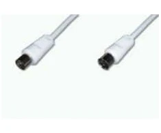 ASSMANN TV Antenna Cable, IEC/M to IEC/F, Straight, 9.5MM, double shielded, Braiding 96×0.12, 90DB Length 1.5M, baltas