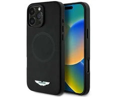 Aston Martin HC FW Logo Apple iPhone 16 Pro MagSafe dėklas telefonui juodos spalvos