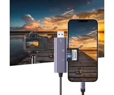 Atminties kortelių skaitytuvas SD + Micro SD Lightning + USB Tech-Protect UltraBoost pilkos spalvos