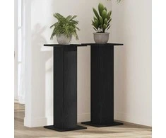 Augalų stovas 2 pcs Juodas ąžuolas 30 x 30 x 80 cm