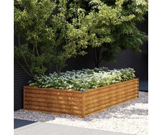 Aukštas sodo lovelis, 195x100x36cm, Corten plienas