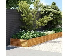 Aukštas sodo lovelis, 960x100x36cm, Corten plienas